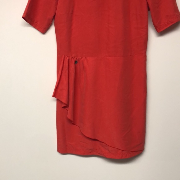 Esprit Modal Red Wrap Crossed Back MIDI Dress - Picture 2 of 8